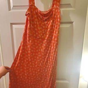 Orange and white floral dress